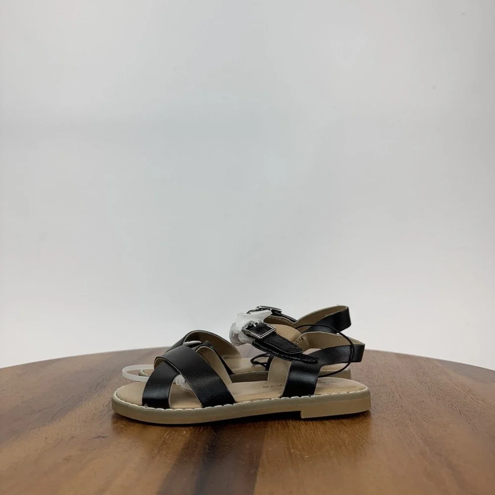 New Girls‎ Little Kids Tucker + Tate Tarya Strappy Black Sandals Size 7 C NWOB